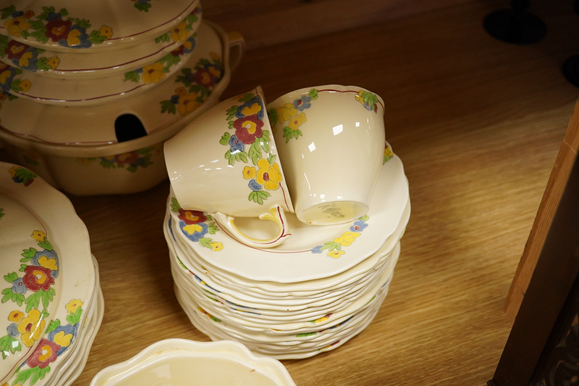 A large 19th century copper pan and fish kettle, largest 73cm in length